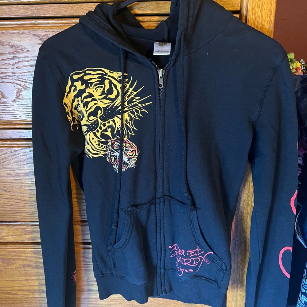 Black Hoodie with Tiger Graphic